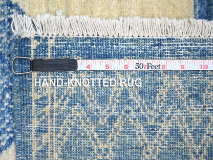 Blue 5'11" x 8'10" Oushak And Peshawar Hand knotted Wool Rug - Sku: O022815