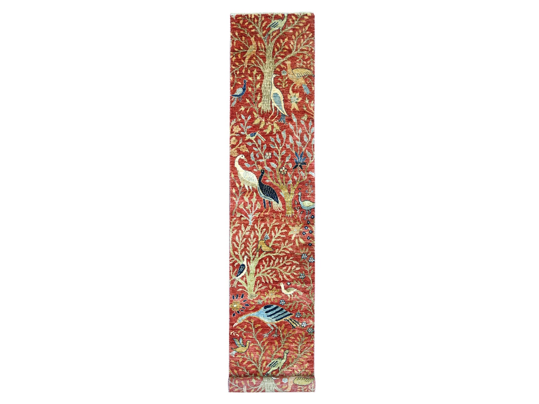 Peshawar Oushak hand-knotted wool runner in Red, 2'10" x 15'10" — SKU O022816