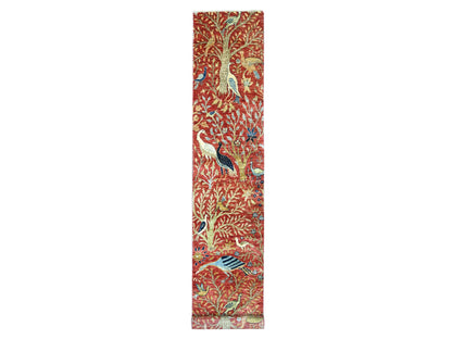 Peshawar Oushak hand-knotted wool runner in Red, 2'10" x 15'10" — SKU O022816