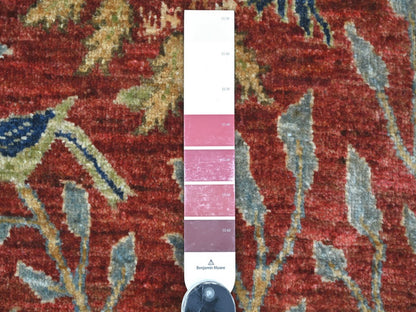 Peshawar Oushak hand-knotted wool runner in Red, 2'10" x 15'10" — SKU O022816 (view 3)