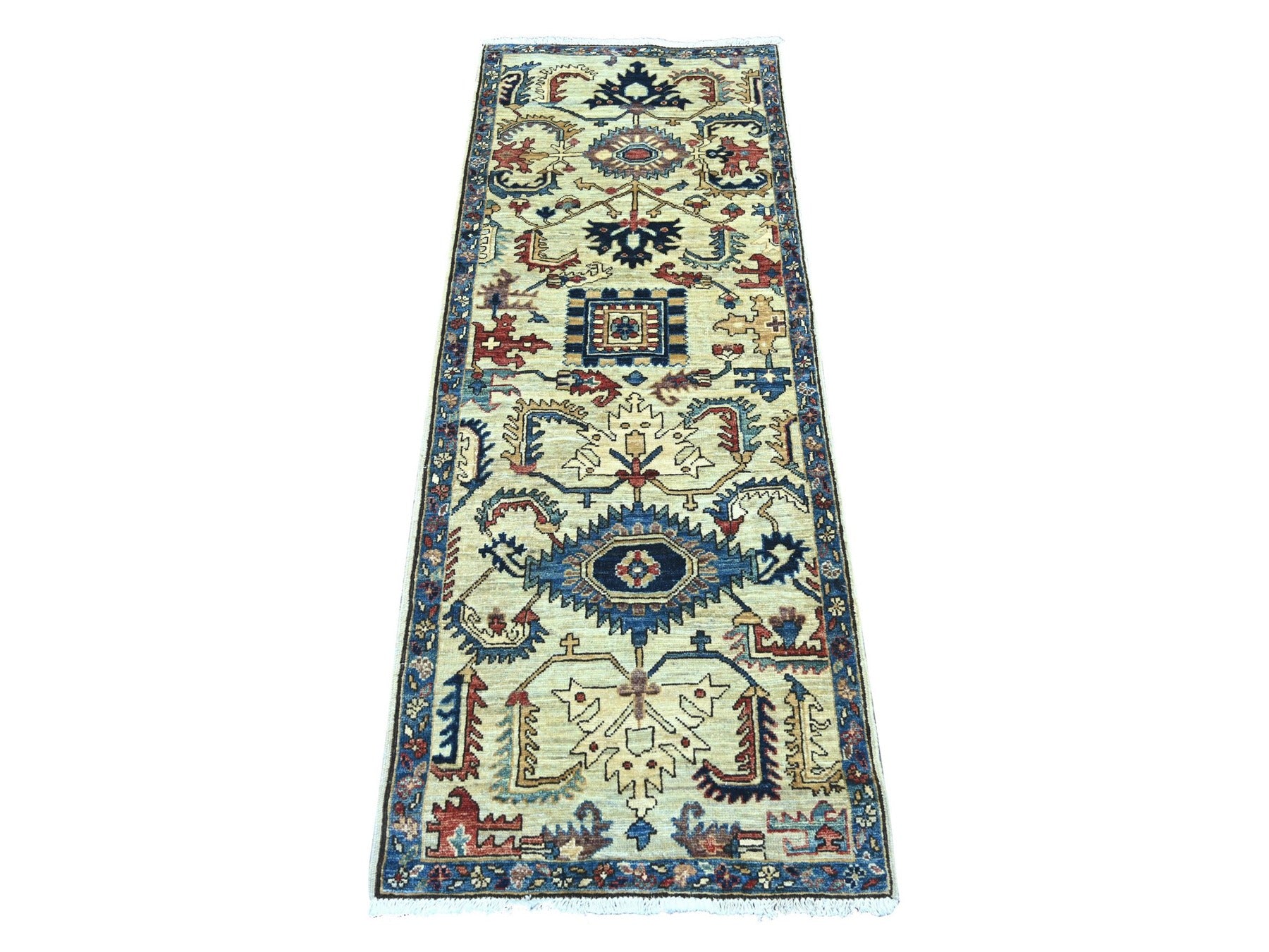 Green 2'3" x 5'11" Tribal & Geometric Hand knotted Wool Rug - Sku: O022820