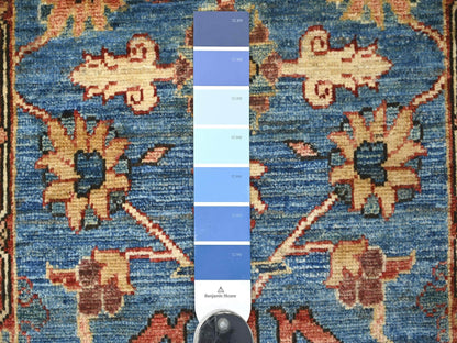 Blue 2'1" x 6'1" Tribal & Geometric Hand knotted Wool Rug - Sku: O022823
