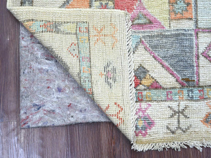 Tribal & Geometric hand-knotted wool runner in Gray, 2'10" x 5'11" — SKU O022825 (view 2)
