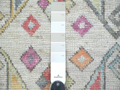 Tribal & Geometric hand-knotted wool runner in Gray, 2'10" x 5'11" — SKU O022825 (view 3)