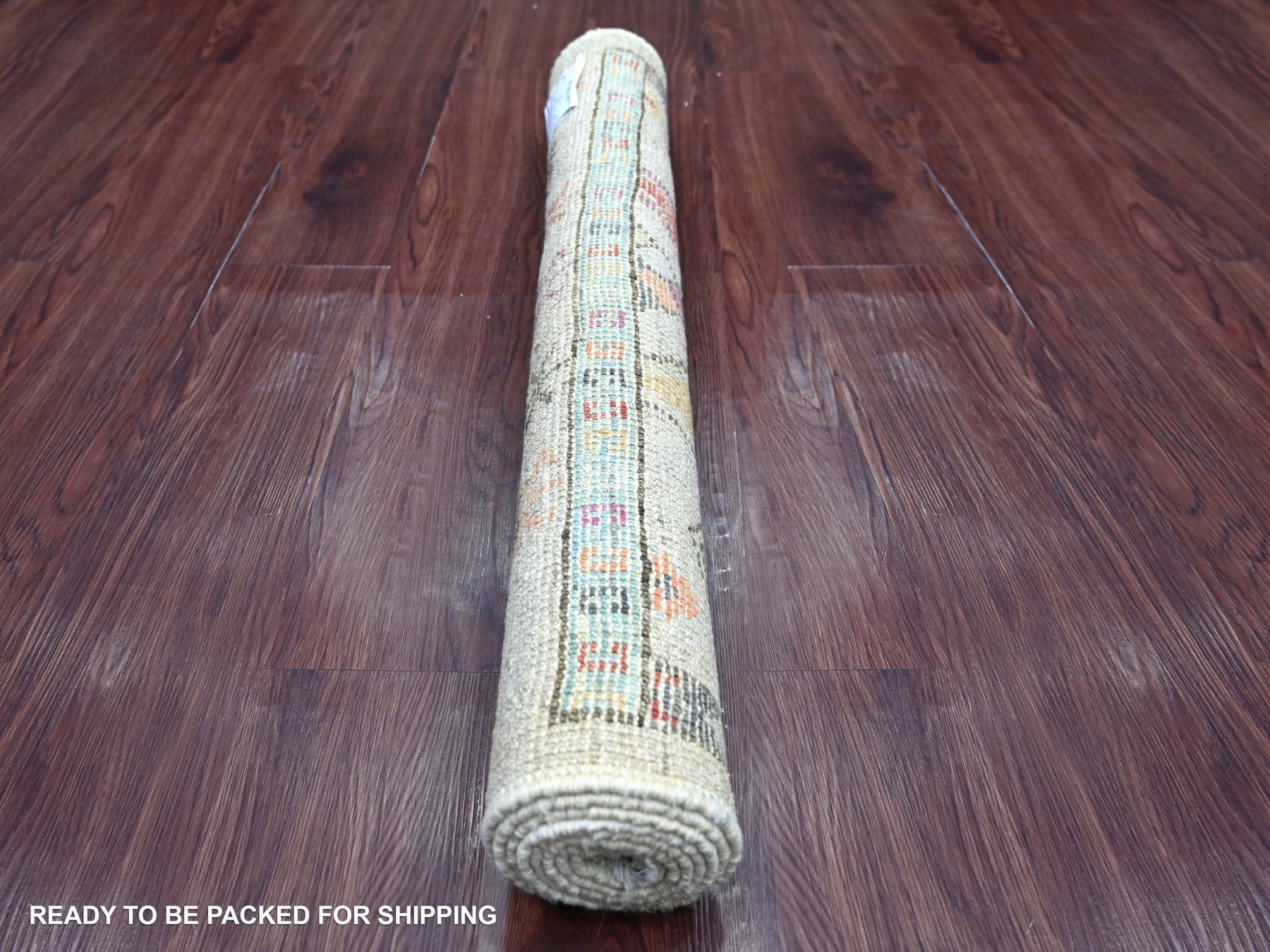 Tribal & Geometric hand-knotted wool runner in Gray, 2'10" x 5'11" — SKU O022825 (view 4)