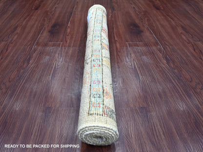 Tribal & Geometric hand-knotted wool runner in Gray, 2'10" x 5'11" — SKU O022825 (view 4)