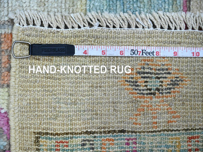 Grey 2'10" x 5'11" Tribal & Geometric Hand knotted Wool Rug - Sku: O022825