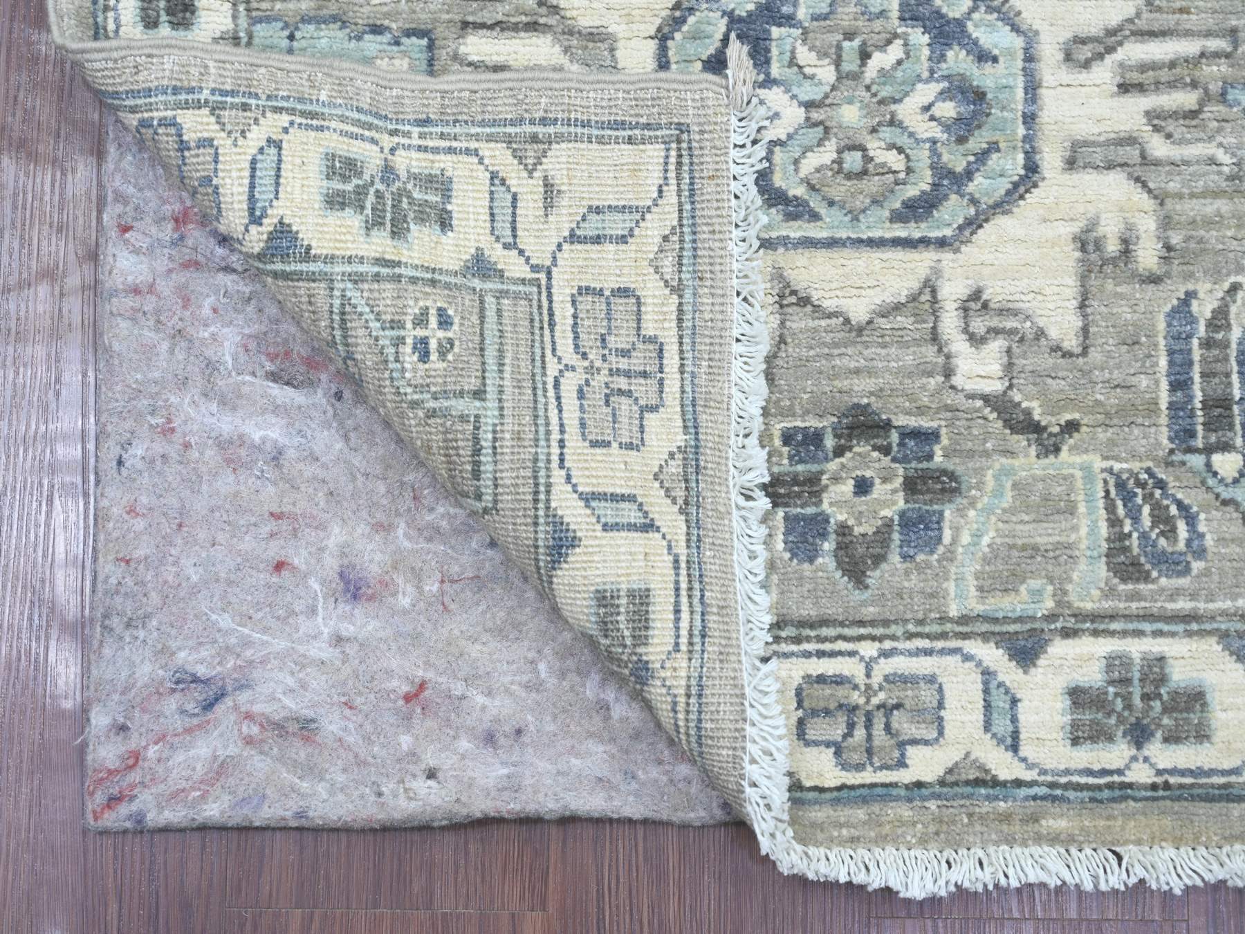 Heriz Oushak hand-knotted wool runner in Gray & Ivory, 2'7" x 10'8" — SKU O022828 (view 2)