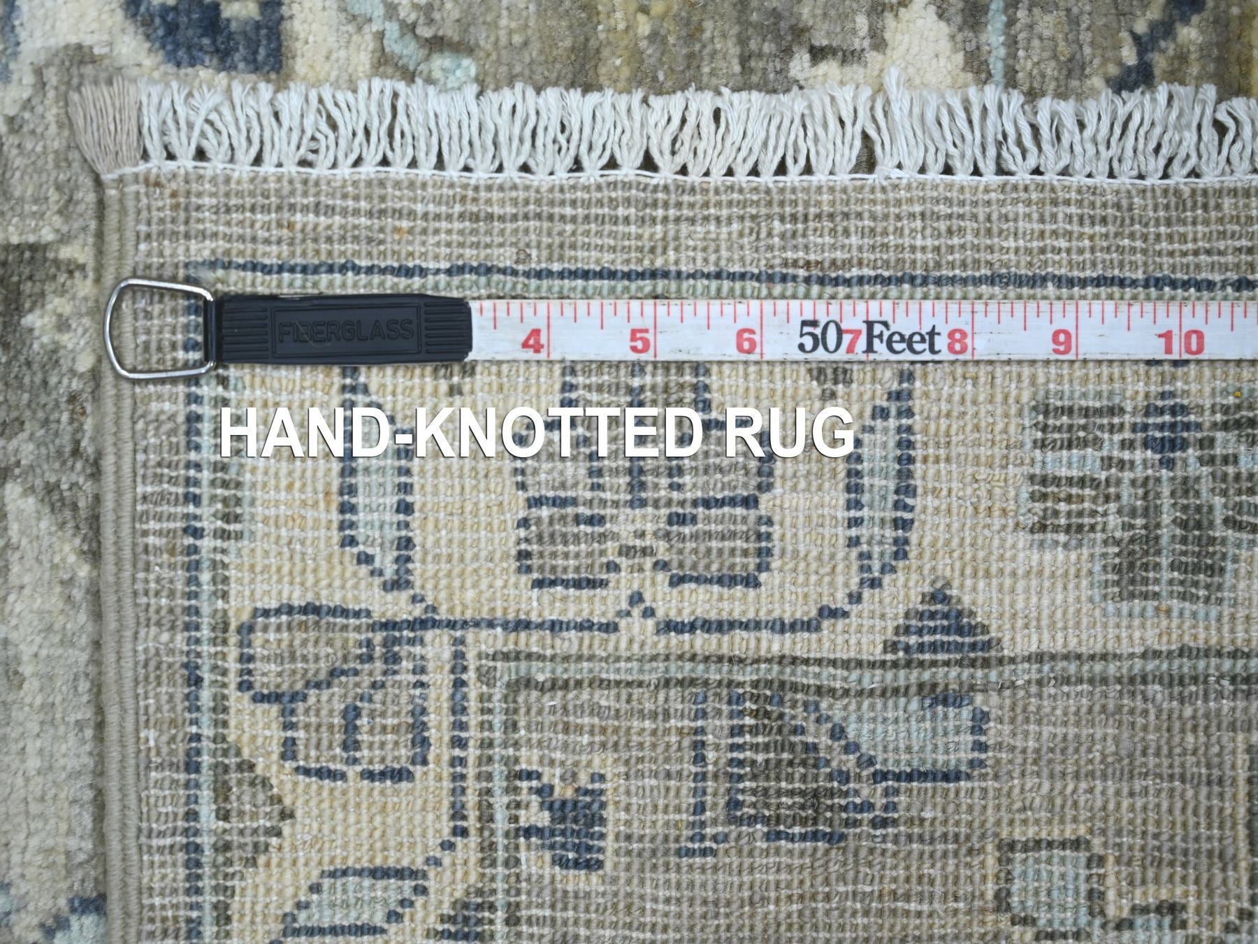 Heriz Oushak hand-knotted wool runner in Gray & Ivory, 2'7" x 10'8" — SKU O022828 (view 6)