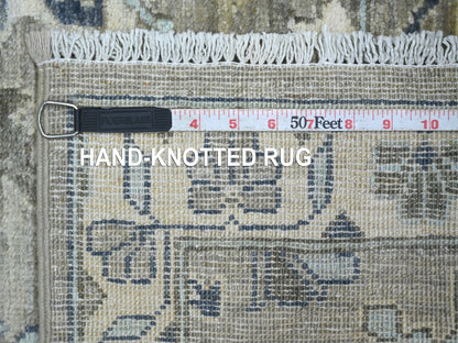 Heriz Oushak hand-knotted wool runner in Gray & Ivory, 2'7" x 10'8" — SKU O022828 (view 6)