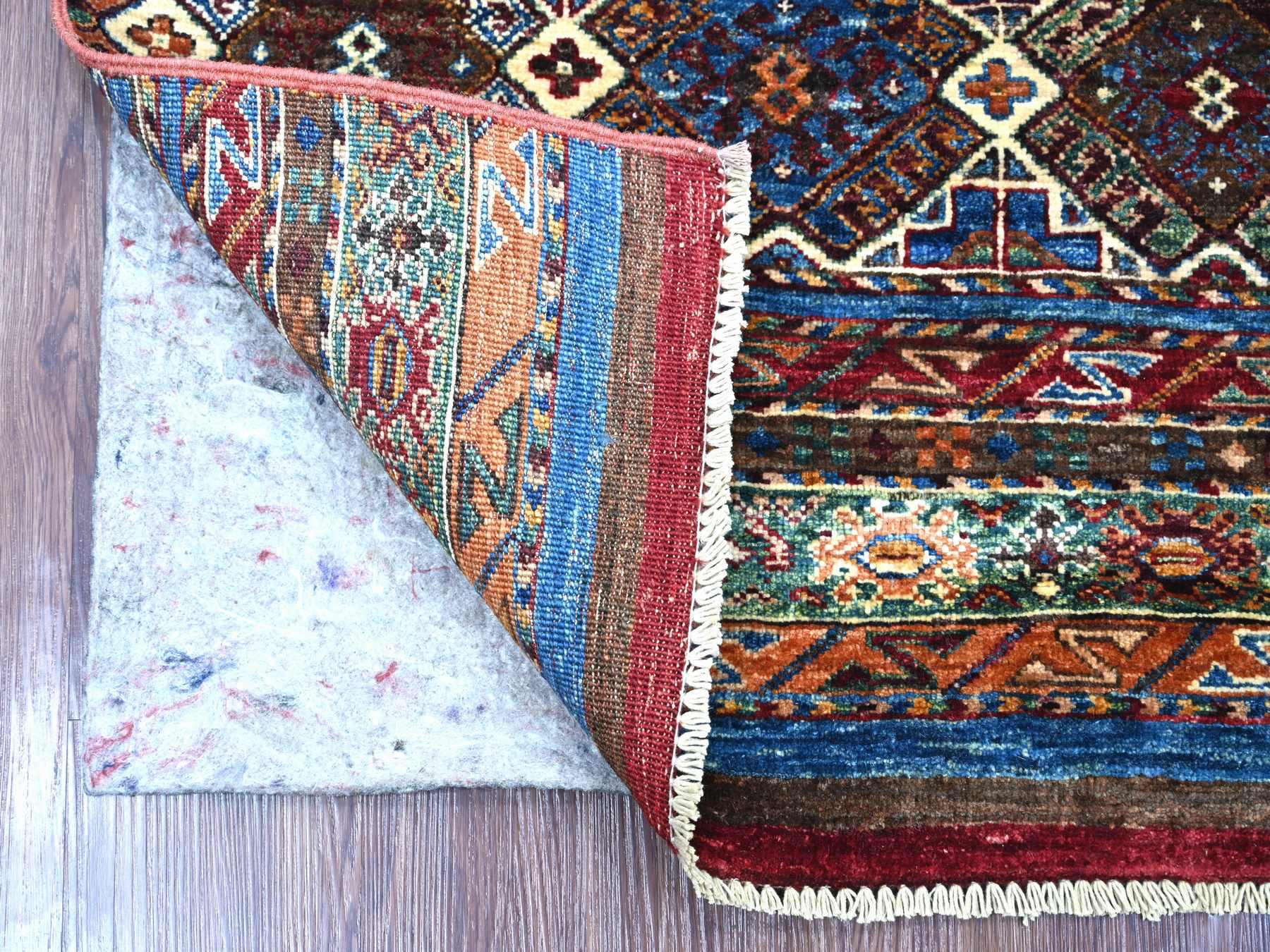 Multicolored 2'9" x 3'8" Tribal & Geometric Hand knotted Wool Rug - Sku: O022832