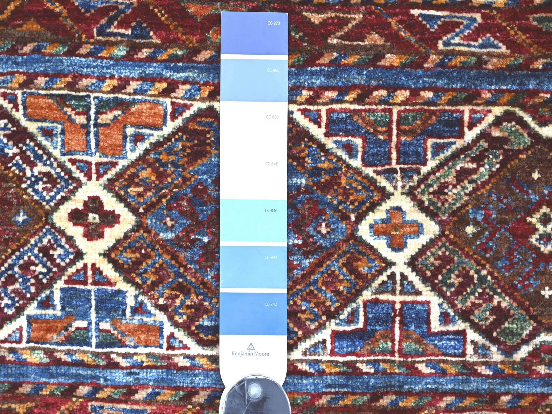 Kazak Tribal & Geometric hand-knotted wool rug in Multicolored, 2'9" x 3'8" — SKU O022832 (view 3)