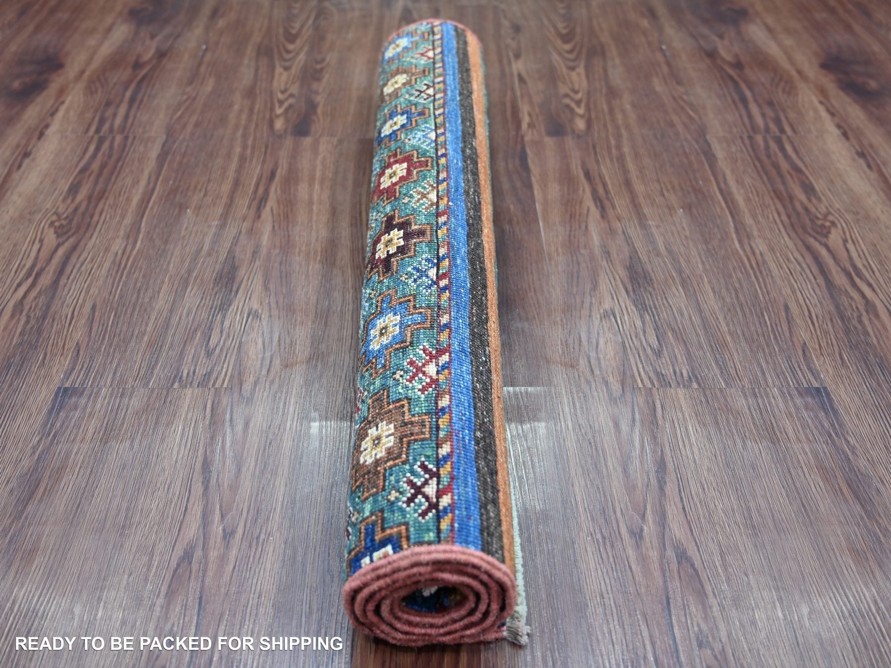 Kazak Tribal & Geometric hand-knotted wool rug in Multicolored, 2'9" x 3'8" — SKU O022832 (view 4)