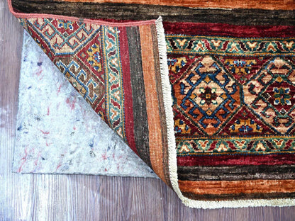 Kazak Tribal & Geometric hand-knotted wool runner in Multicolored, 2'8" x 6'2" — SKU O022834 (view 2)