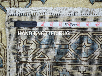 Ersari Tribal & Geometric hand-knotted wool runner in Ivory & Gray, 2'6" x 11'8" — SKU O022835 (view 6)