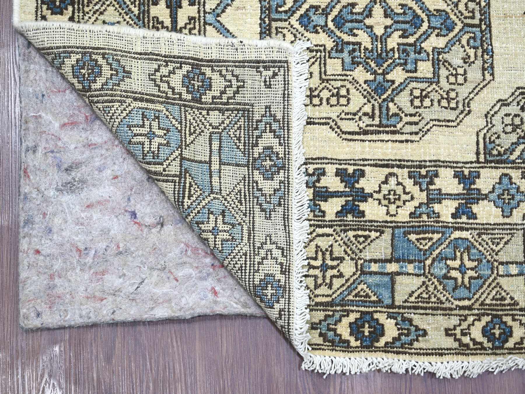 Ivory 5'11" x 8'9" Tribal & Geometric Hand knotted Wool Rug - Sku: O022837