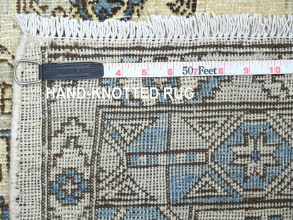 Ersari Tribal & Geometric hand-knotted wool rug in Ivory & Gray, 5'11" x 8'9" — SKU O022837 (view 6)