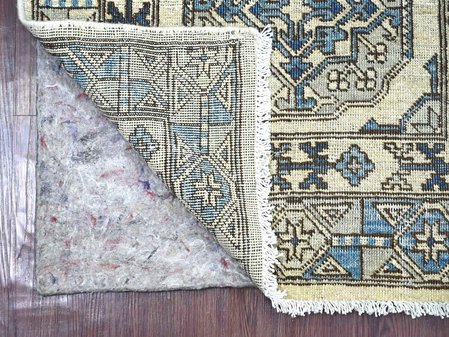 Ersari Tribal & Geometric hand-knotted wool runner in Ivory & Gray, 2'5" x 6'1" — SKU O022838 (view 2)