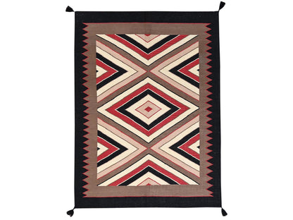 Brown 5'2" x 7'0" Flat Weave Hand woven Wool Rug - Sku: O02283