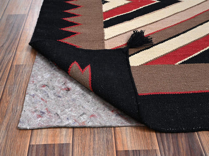 Brown 5'2" x 7'0" Flat Weave Hand woven Wool Rug - Sku: O02283