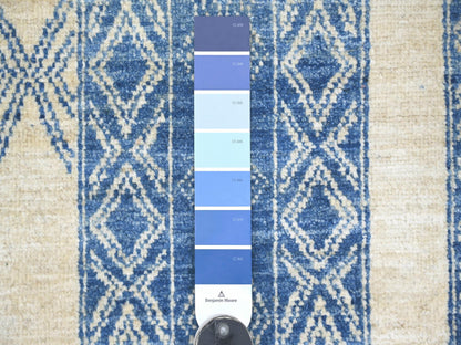Blue 8'9" x 11'6" Tribal & Geometric Hand knotted Wool Rug - Sku: O022844