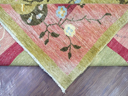 Green 9'2" x 11'8" Oushak And Peshawar Hand knotted Wool Rug - Sku: O022848