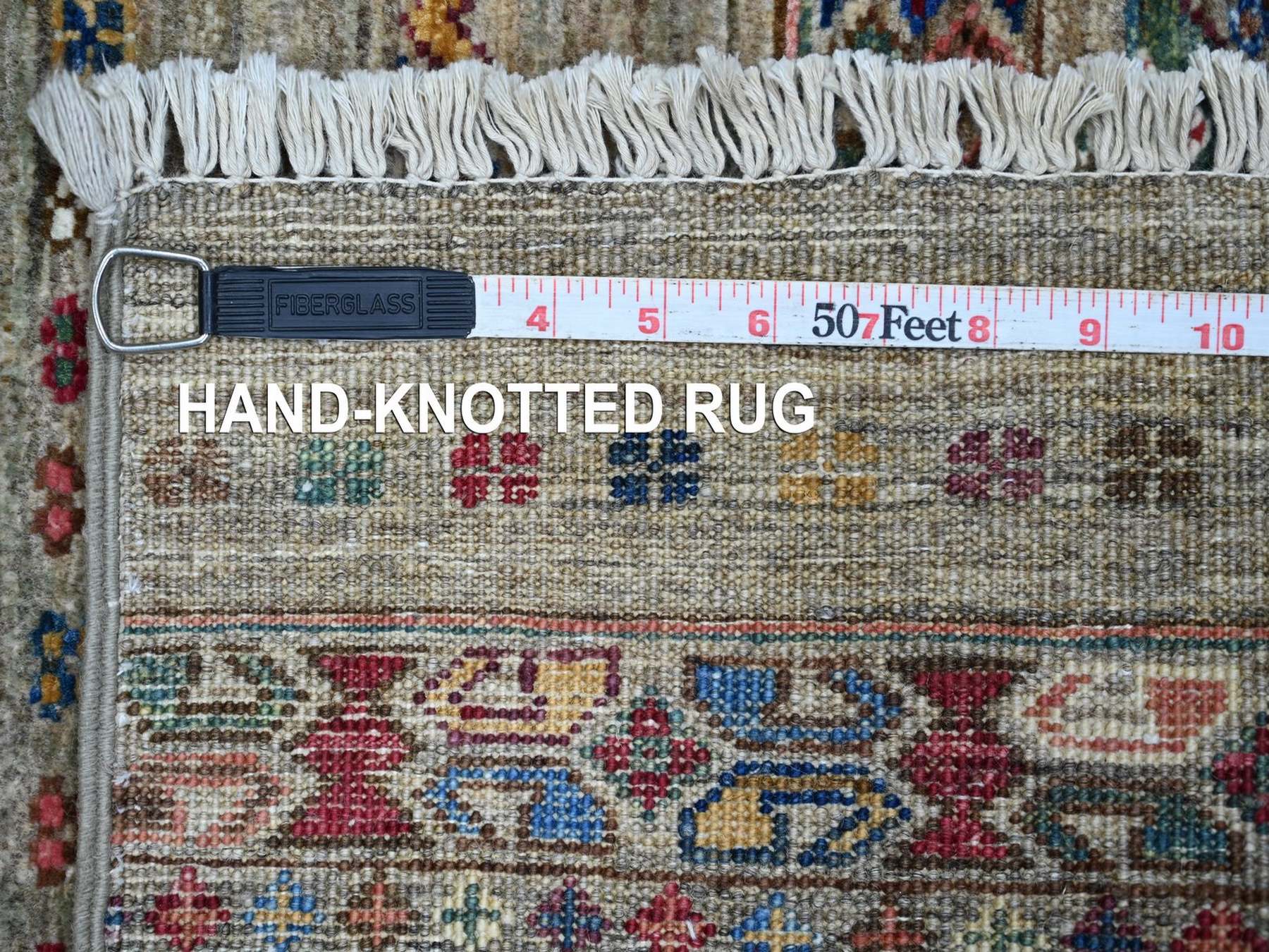 Kazak Tribal & Geometric hand-knotted wool runner in Gray, 2'10" x 8'2" — SKU O022857 (view 6)