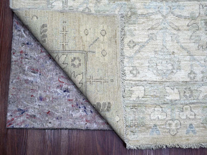 Grey 9'10" x 13'11" Oushak And Peshawar Hand knotted Wool Rug - Sku: O022859