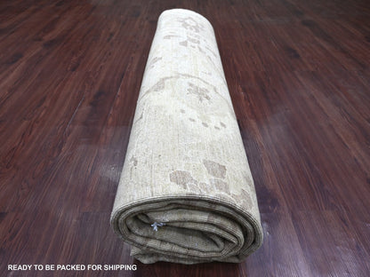 Peshawar Tribal & Geometric hand-knotted wool rug in Gray, 9'2" x 11'9" — SKU O022862 (view 9)