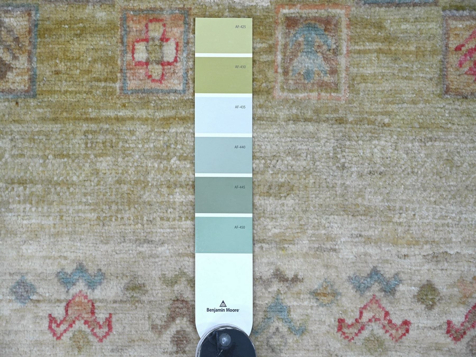Gabbeh Tribal & Geometric hand-knotted wool runner in Green, 2'6" x 5'9" — SKU O022866 (view 3)