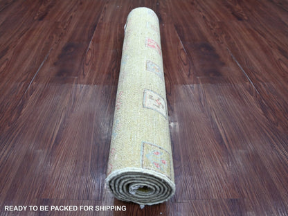 Gabbeh Tribal & Geometric hand-knotted wool runner in Green, 2'6" x 5'9" — SKU O022866 (view 4)