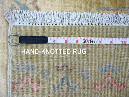Green 2'6" x 5'9" Tribal & Geometric Hand knotted Wool Rug - Sku: O022866