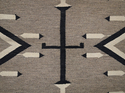Brown 5'2" x 7'0" Flat Weave Hand woven Wool Rug - Sku: O02286