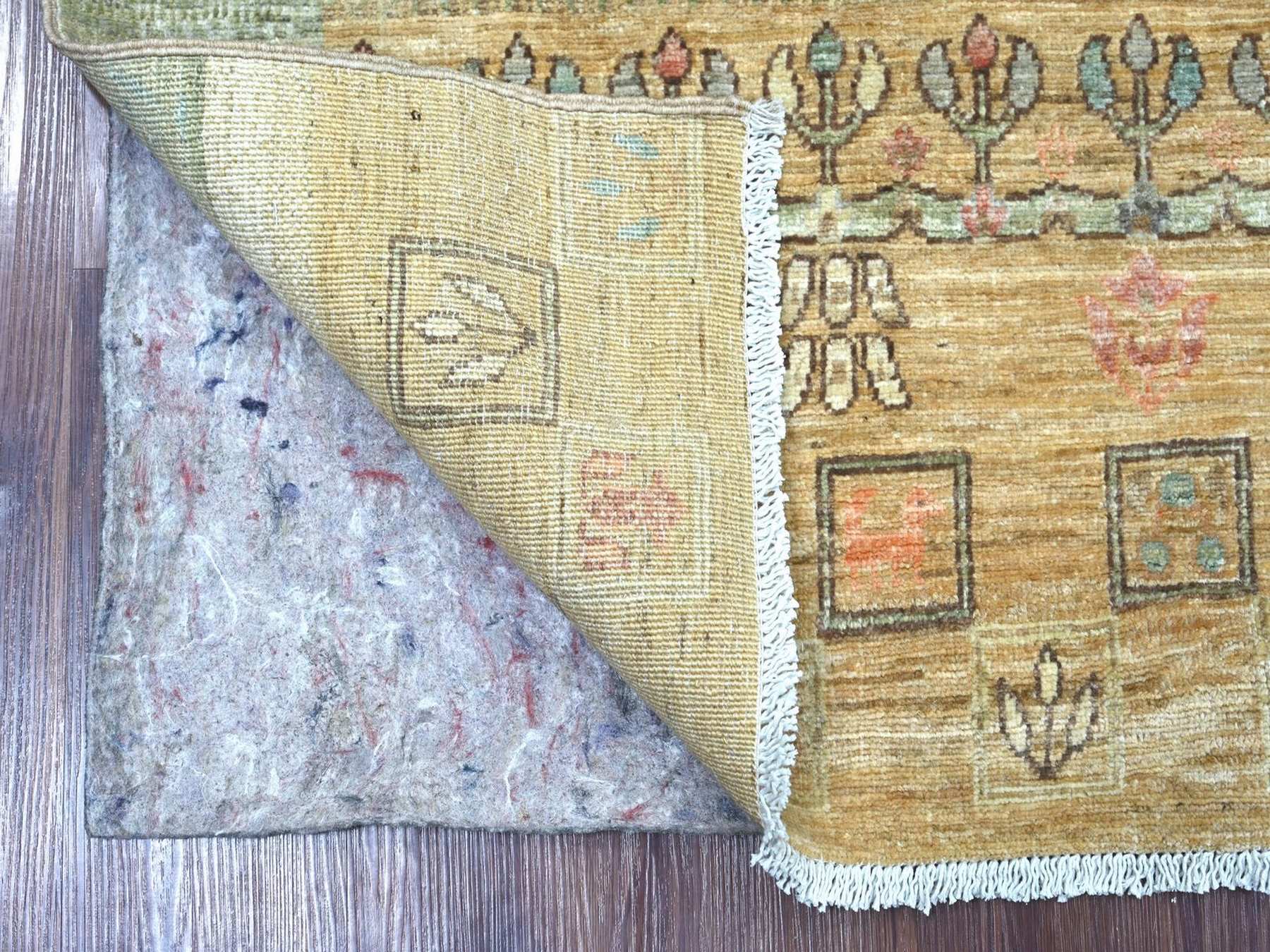 Brown 4'0" x 5'7" Tribal & Geometric Hand knotted Wool Rug - Sku: O022870