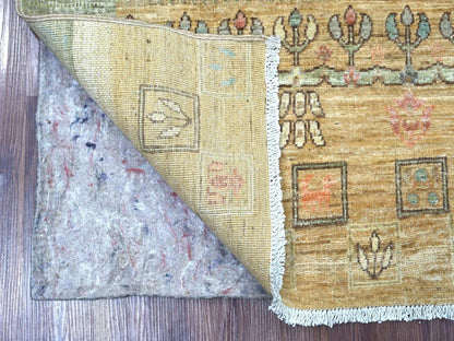 Brown 4'0" x 5'7" Tribal & Geometric Hand knotted Wool Rug - Sku: O022870