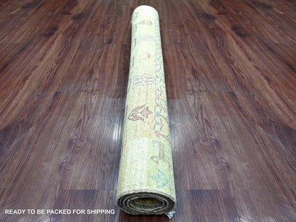 Brown 4'0" x 5'7" Tribal & Geometric Hand knotted Wool Rug - Sku: O022870