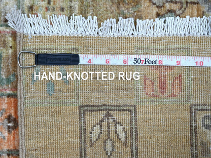 Brown 4'0" x 5'7" Tribal & Geometric Hand knotted Wool Rug - Sku: O022870