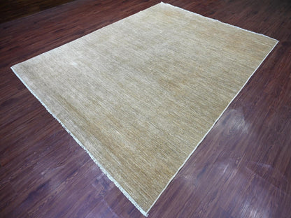 Brown 7'8" x 9'10" Modern and Contemporary Hand knotted Wool Rug - Sku: O022873