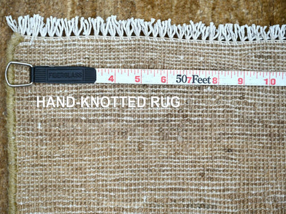 Brown 2'6" x 5'8" Modern and Contemporary Hand knotted Wool Rug - Sku: O022874