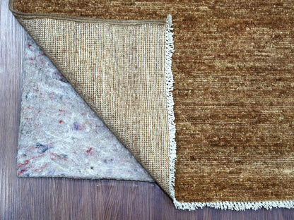 Brown 2'7" x 11'2" Modern and Contemporary Hand knotted Wool Rug - Sku: O022875