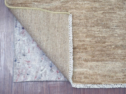 Brown 2'5" x 11'4" Modern and Contemporary Hand knotted Wool Rug - Sku: O022877