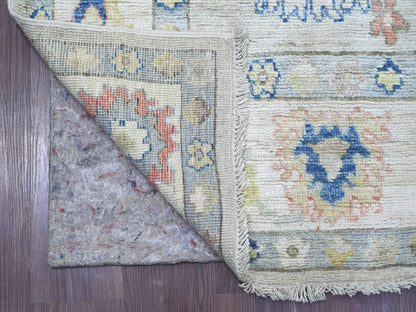 Grey 6'2" x 8'10" Oushak And Peshawar Hand knotted Wool Rug - Sku: O022881