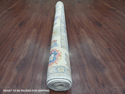 Grey 6'2" x 8'10" Oushak And Peshawar Hand knotted Wool Rug - Sku: O022881