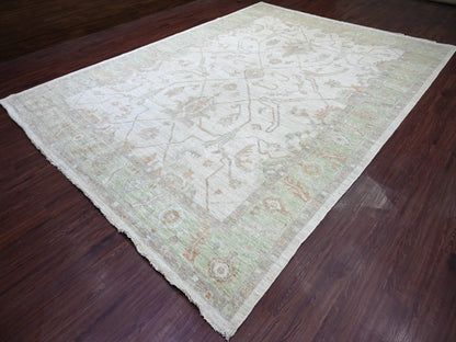 Grey 10'0" x 13'7" Oushak And Peshawar Hand knotted Wool Rug - Sku: O022884