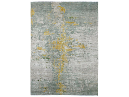 Green 8'9" x 12'0" Modern and Contemporary Hand knotted Wool Rug - Sku: O022886