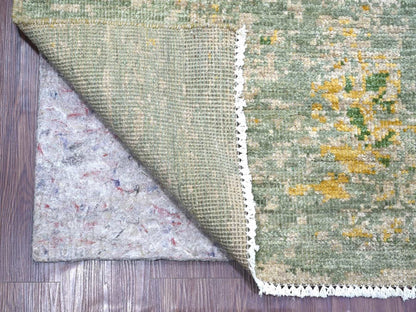 Green 8'9" x 12'0" Modern and Contemporary Hand knotted Wool Rug - Sku: O022886