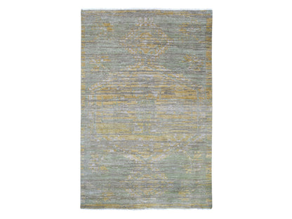 Modern / Contemporary hand-knotted wool rug in Gray, 5'11" x 8'9" — SKU O022887