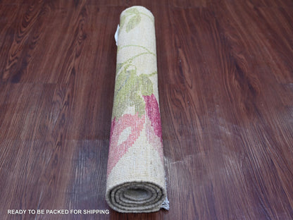 Peshawar Modern / Contemporary hand-knotted wool rug in Ivory, 2' x 3'2" — SKU O022892 (view 4)