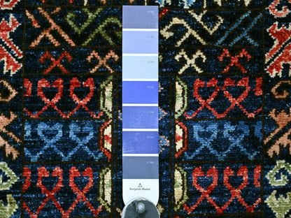 Blue 2'10" x 6'0" Tribal & Geometric Hand knotted Wool Rug - Sku: O022893