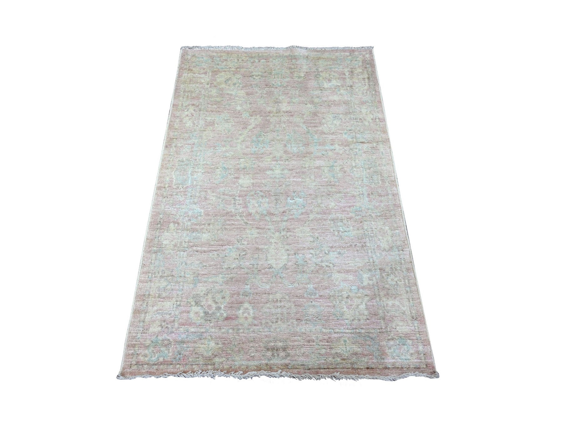 Oushak Oushak hand-knotted wool rug in Pink, 3'3" x 4'10" — SKU O022899